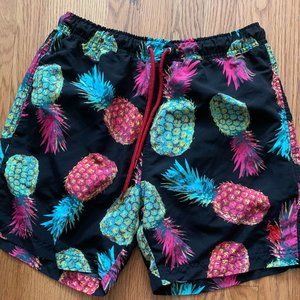 Colorful Pineapple Swim Trunks